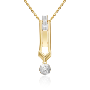 Подвеска из комбинированного золота с натуральным топазом white 03-3385-00-201-1121