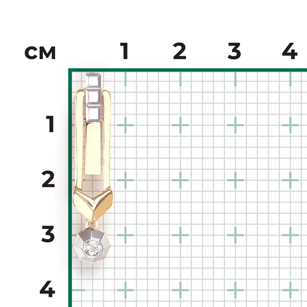 Подвеска из комбинированного золота с натуральным топазом white 03-3385-00-201-1121