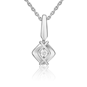 Подвеска из белого золота с бриллиантом 03-3530-00-101-1120