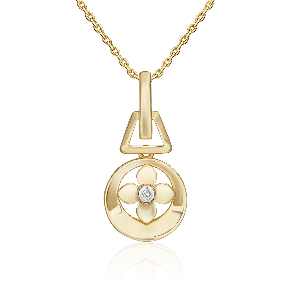 Подвеска из комбинированного золота с бриллиантом 03-3363-00-101-1121