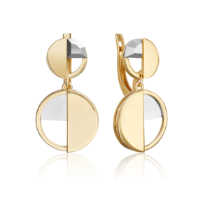 Серьги с английским замком из комбинированного золота 02-5052-00-000-1121