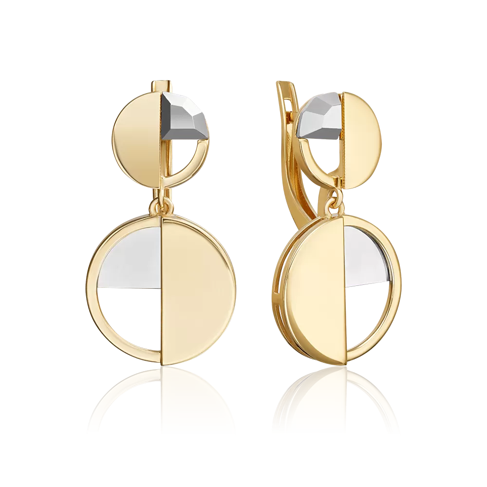 Серьги с английским замком из комбинированного золота 02-5052-00-000-1121