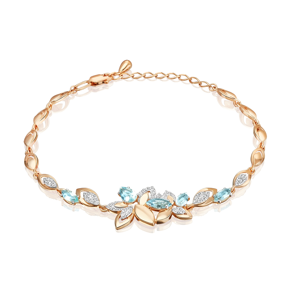 Браслет «Осенний вальс» из красного золота с топазами и натуральными топазами white 05-0864-00-201-1110