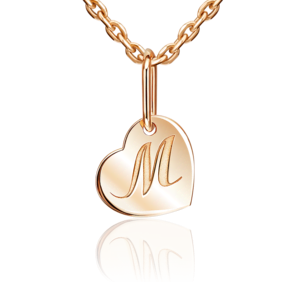 Подвеска «Буква М» из красного золота 03-3658-М-000-1110