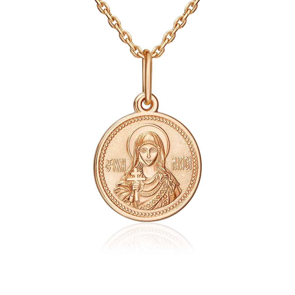 Иконка «Святая мученица Лариса» из красного золота 03-3724-00-000-1110