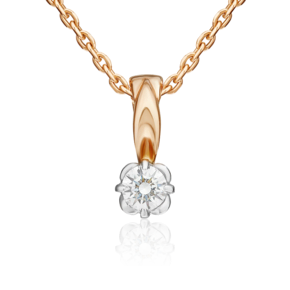 Подвеска из комбинированного золота с фианитом 03-1221-00-501-1111-38