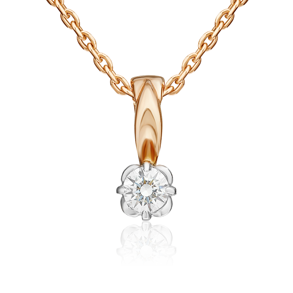 Подвеска из комбинированного золота с фианитом 03-1221-00-501-1111-38