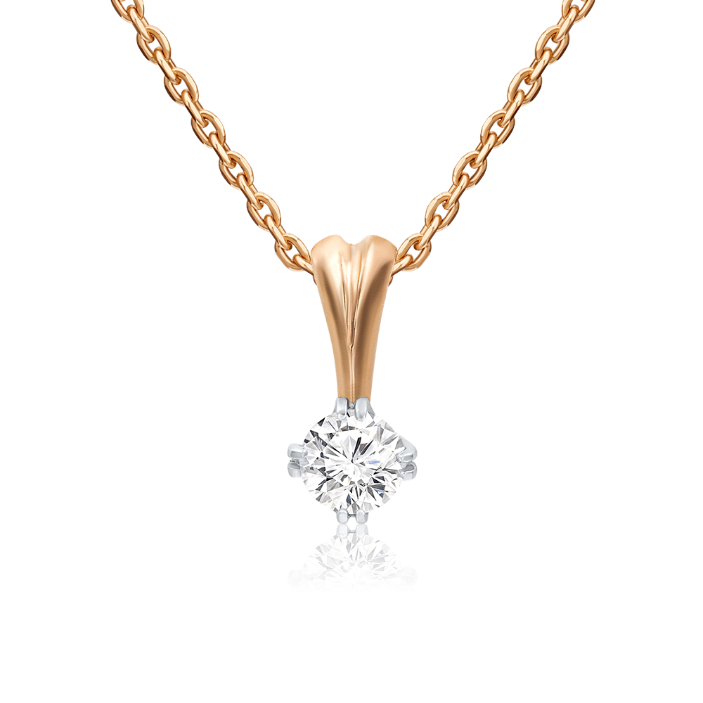 Подвеска из комбинированного золота с фианитом 03-0176-00-501-1111-38