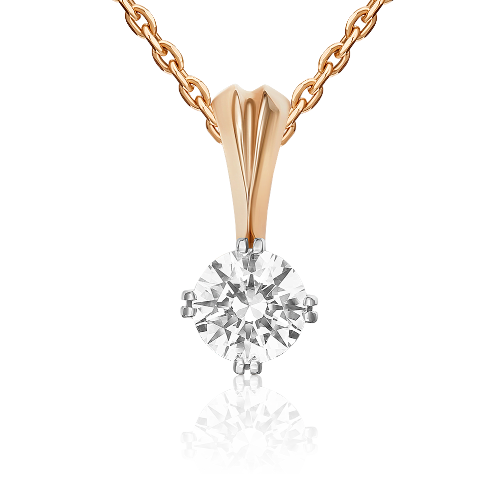 Подвеска из комбинированного золота с фианитом 03-0184-00-501-1111-38