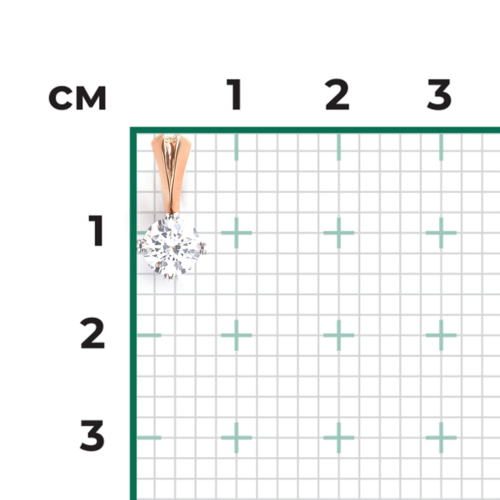 Подвеска из комбинированного золота с фианитом 03-0184-00-501-1111-38