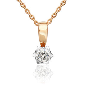 Подвеска из комбинированного золота с фианитом 03-0250-00-501-1111-38