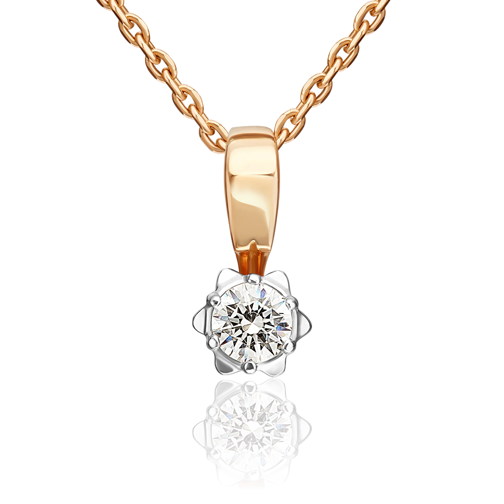 Подвеска из комбинированного золота с фианитом 03-0250-00-501-1111-38