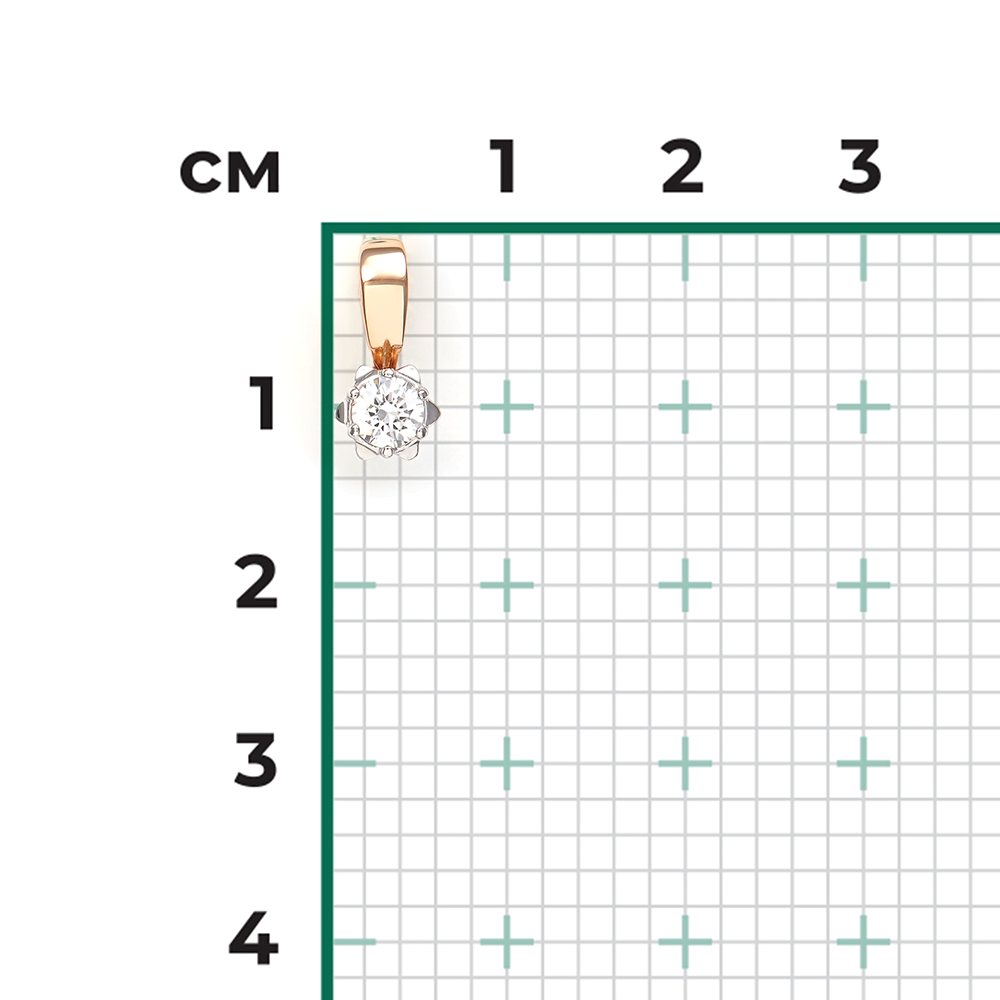 Подвеска из комбинированного золота с фианитом 03-0250-00-501-1111-38