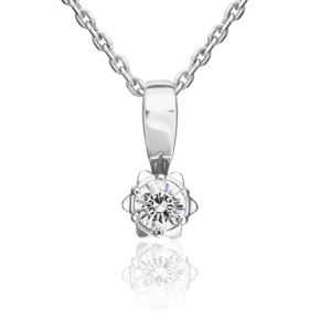 Подвеска из белого золота с фианитом 03-0251-00-501-1120-38