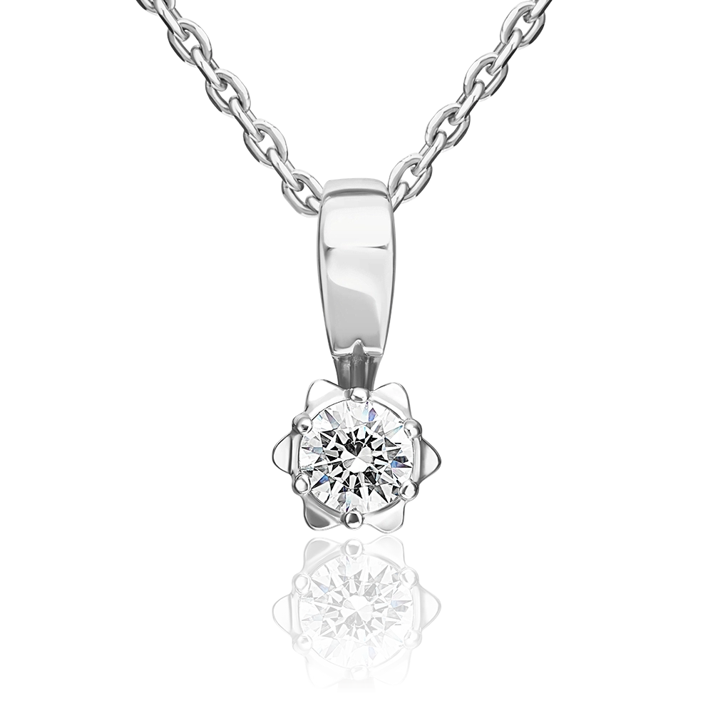 Подвеска из белого золота с фианитом 03-0251-00-501-1120-38