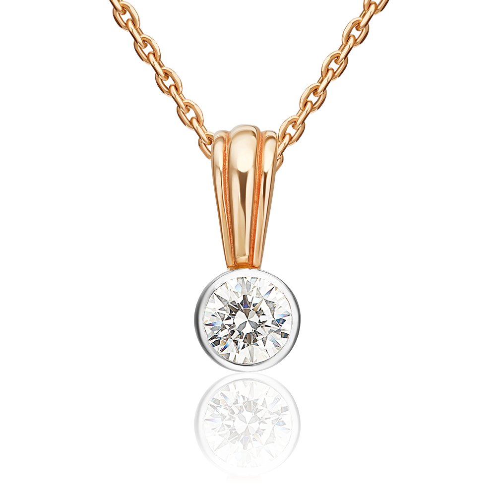 Подвеска из комбинированного золота с фианитом 03-0286-00-501-1111-38