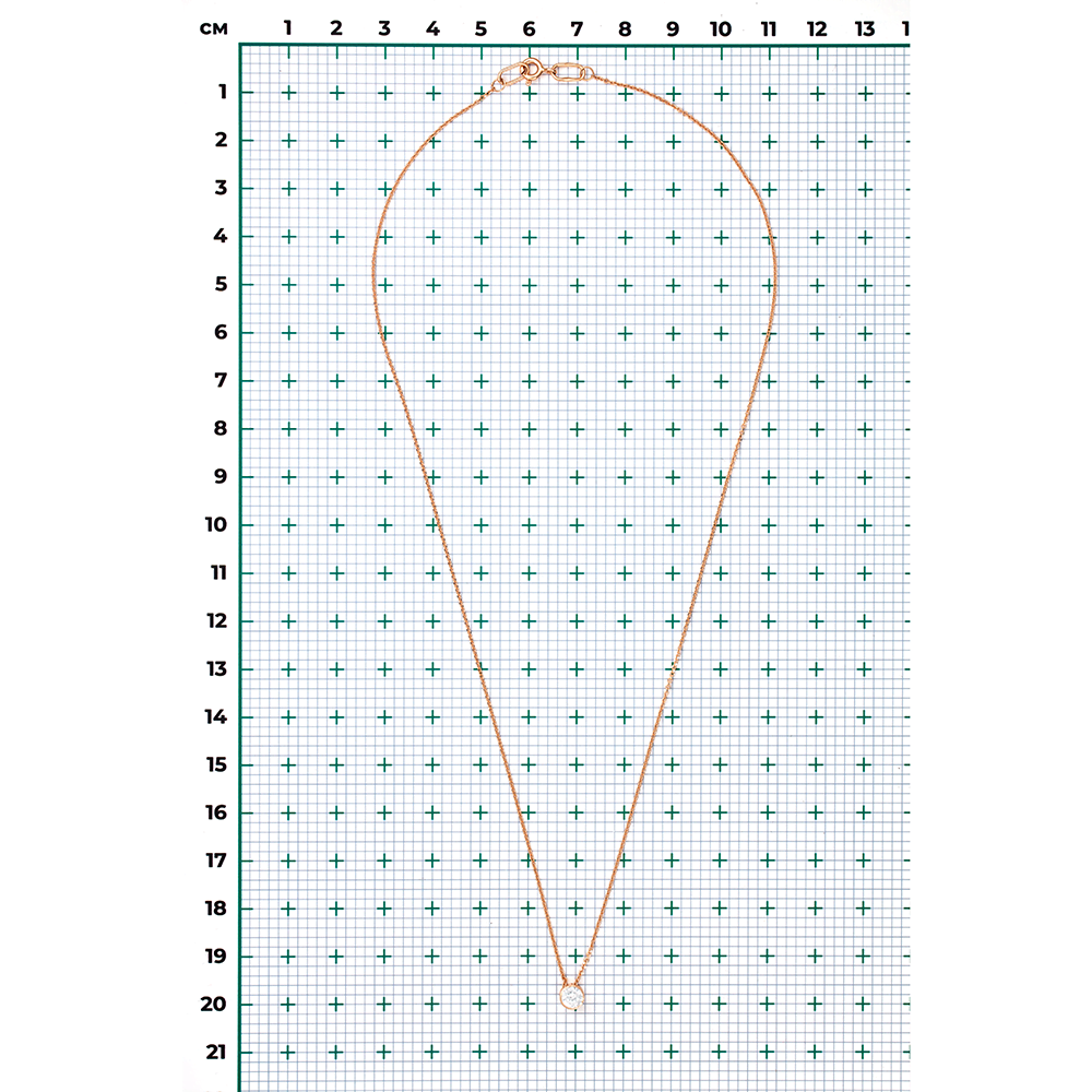 Колье из красного золота с фианитом 07-0085-00-401-1110