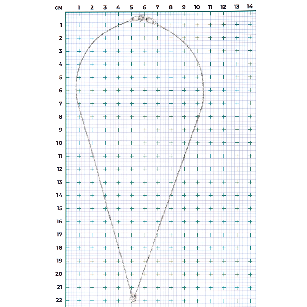 Колье из белого золота с фианитом 07-0086-00-501-1120-38