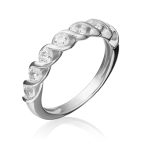 Кольцо из белого золота с фианитами 01-4654-00-501-1120-38