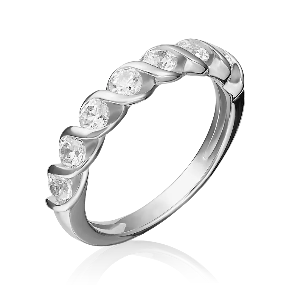 Кольцо из белого золота с фианитами 01-4654-00-501-1120-38