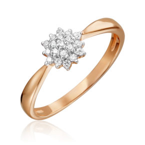 Кольцо из красного золота с фианитами 01-4655-00-501-1110-38