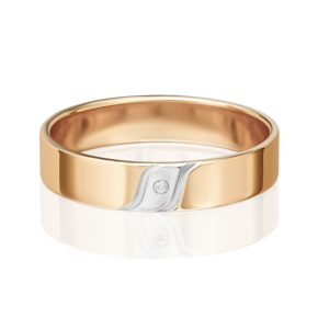 Обручальное кольцо из красного золота с бриллиантом 01-1196-00-101-1110-30