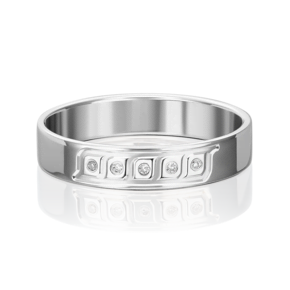 Обручальное кольцо из белого золота с бриллиантами 01-1199-00-101-1120-30