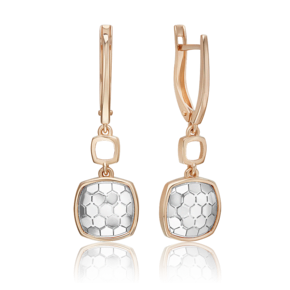 Серьги с английским замком из комбинированного золота 02-5261-00-000-1111