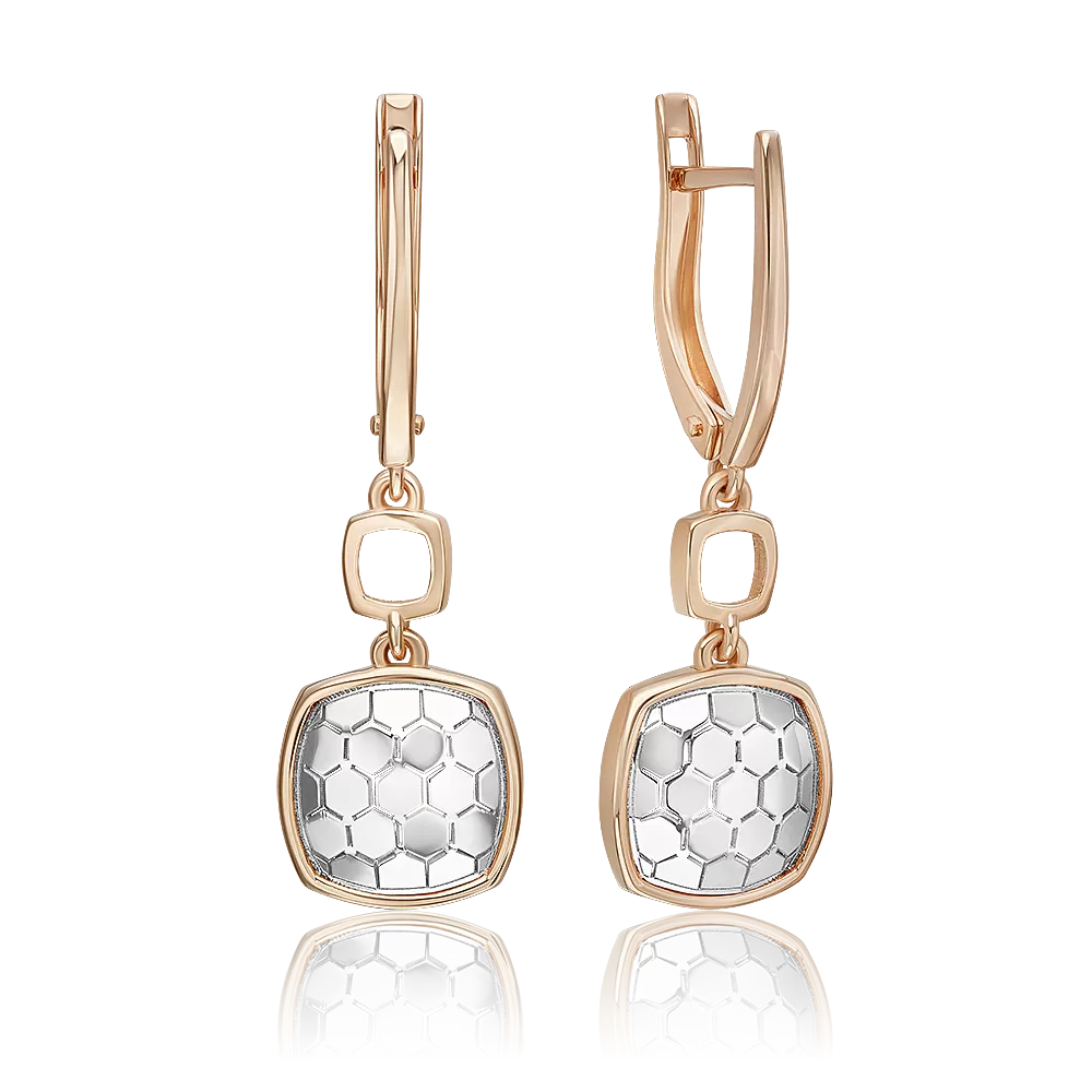 Серьги с английским замком из комбинированного золота 02-5261-00-000-1111