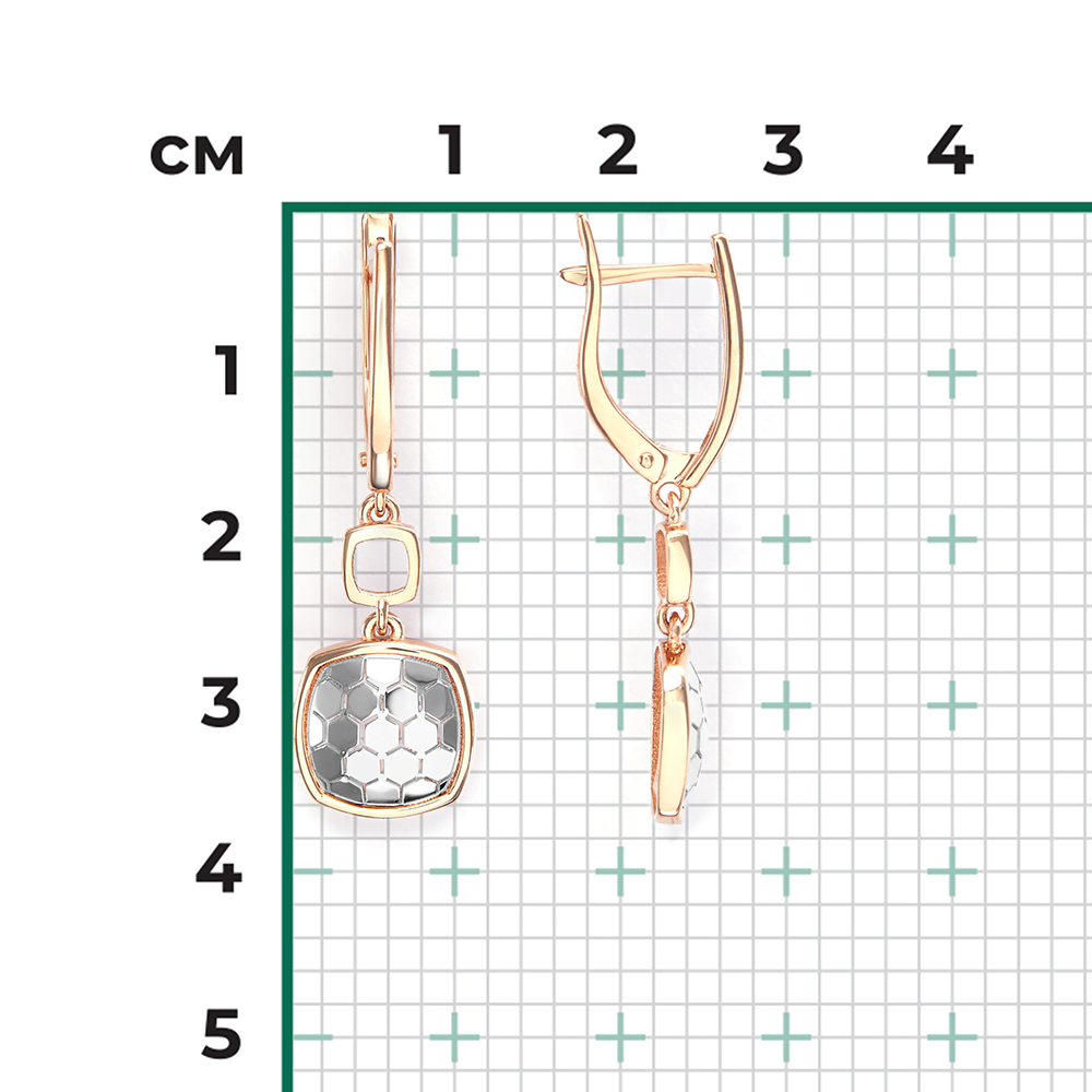 Серьги с английским замком из комбинированного золота 02-5261-00-000-1111
