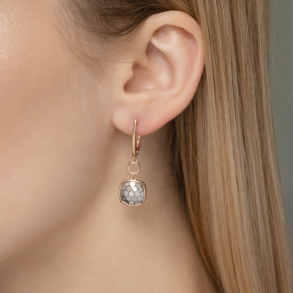 Серьги с английским замком из комбинированного золота 02-5261-00-000-1111