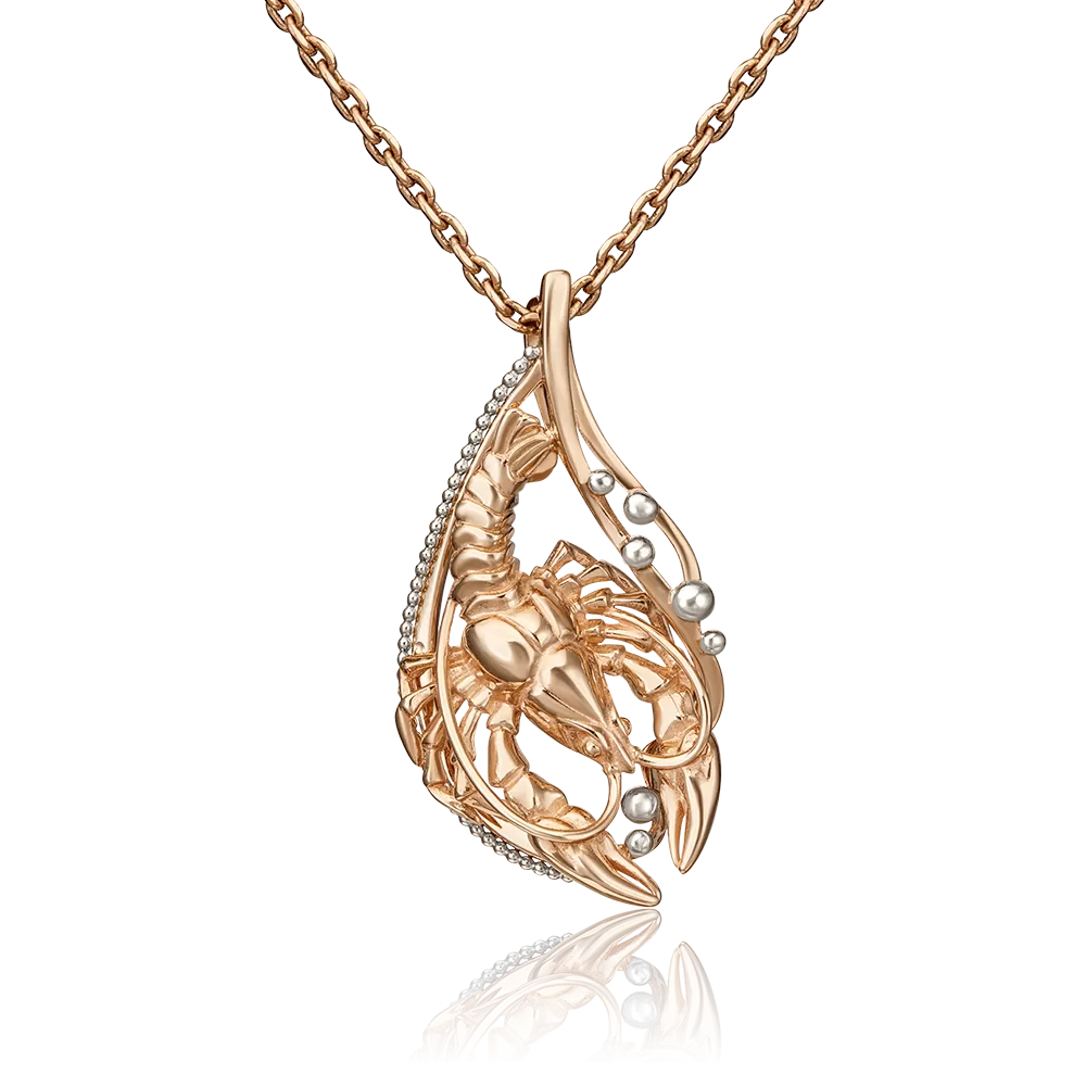 Подвеска «Знак зодиака Рак» из комбинированного золота 03-2814-11-000-1111-48