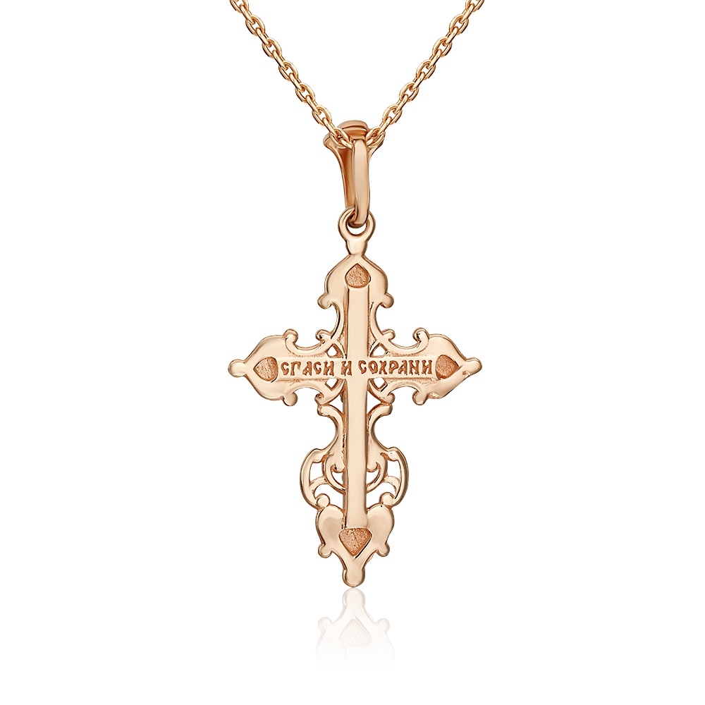 Православный крест из комбинированного золота 03-0934-00-000-1111-02
