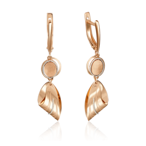 Серьги с английским замком из красного золота 02-4249-00-000-1110-48