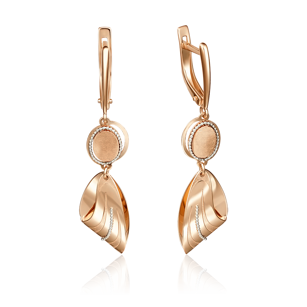 Серьги с английским замком из красного золота 02-4249-00-000-1110-48