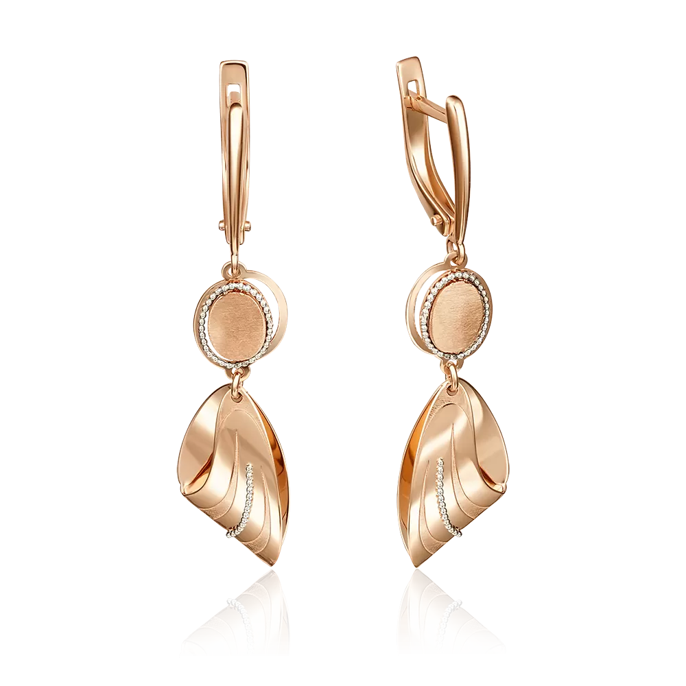 Серьги с английским замком из красного золота 02-4249-00-000-1110-48