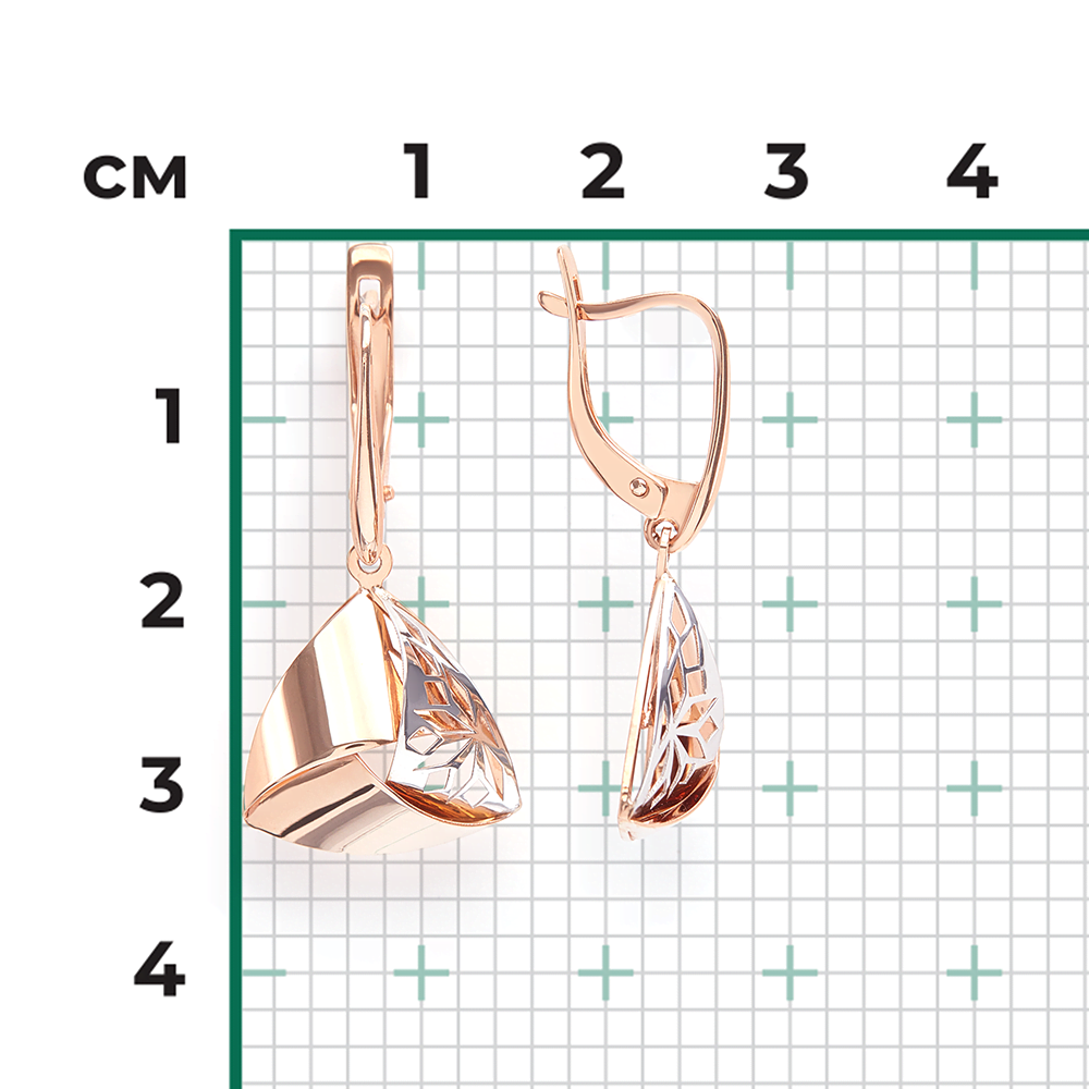 Серьги с английским замком из комбинированного золота 02-3879-00-000-1111-65