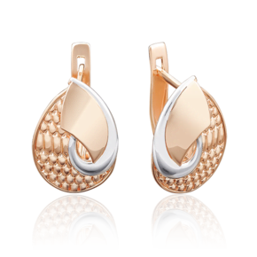 Серьги с английским замком из красного золота 02-3882-00-000-1110-65