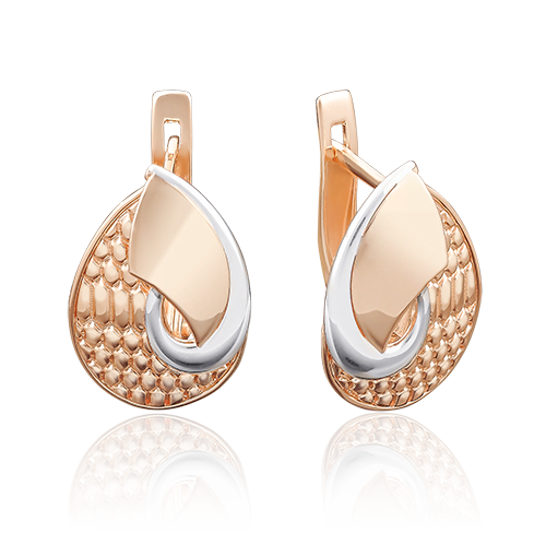 Серьги с английским замком из красного золота 02-3882-00-000-1110-65