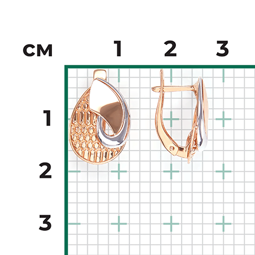 Серьги с английским замком из красного золота 02-3882-00-000-1110-65
