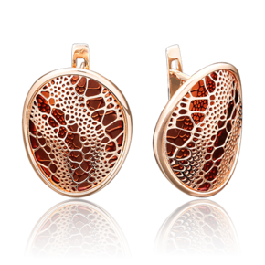 Серьги с английским замком из красного золота 02-3884-00-000-1110-65