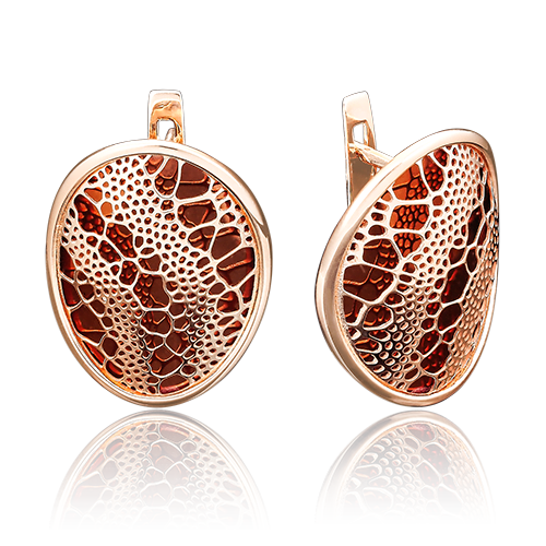 Серьги с английским замком из красного золота 02-3884-00-000-1110-65