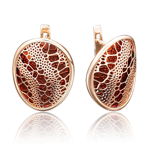 Серьги с английским замком из красного золота 02-3884-00-000-1110-65