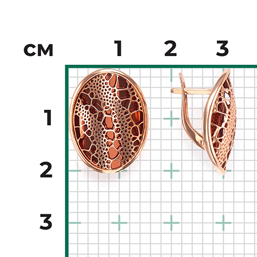 Серьги с английским замком из красного золота 02-3884-00-000-1110-65