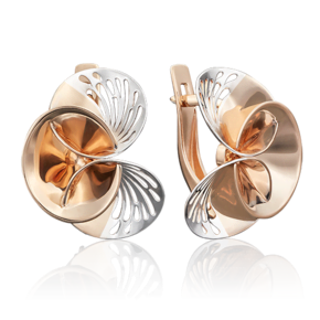 Серьги с английским замком из красного золота 02-3916-00-000-1110-65