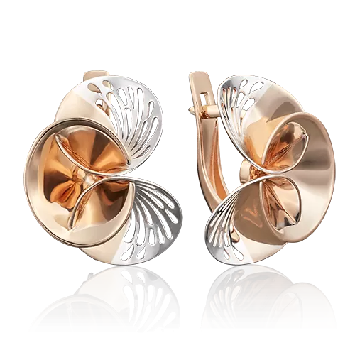 Серьги с английским замком из красного золота 02-3916-00-000-1110-65