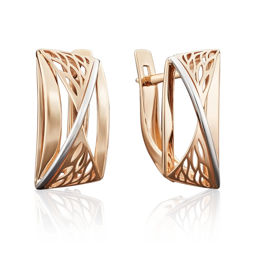 Серьги с английским замком из красного золота 02-3917-00-000-1110-65