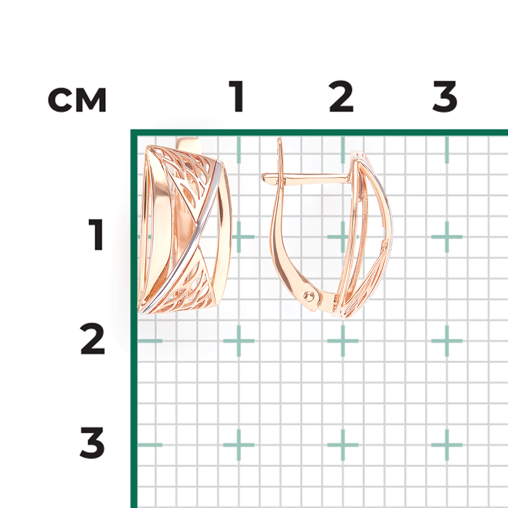 Серьги с английским замком из красного золота 02-3917-00-000-1110-65