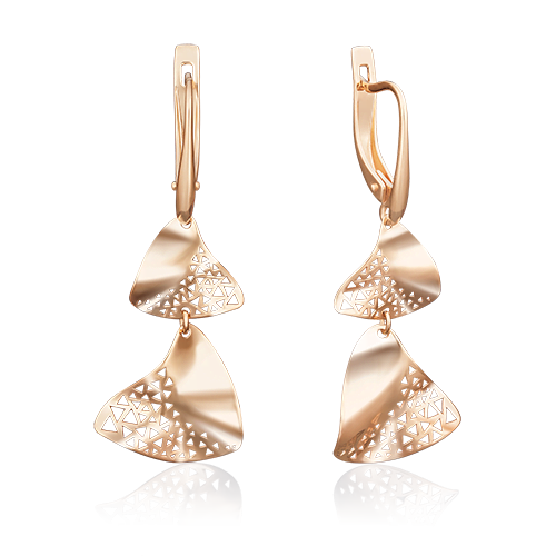 Серьги с английским замком из красного золота 02-3934-00-000-1110-65