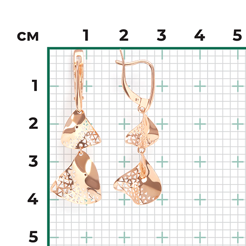 Серьги с английским замком из красного золота 02-3934-00-000-1110-65